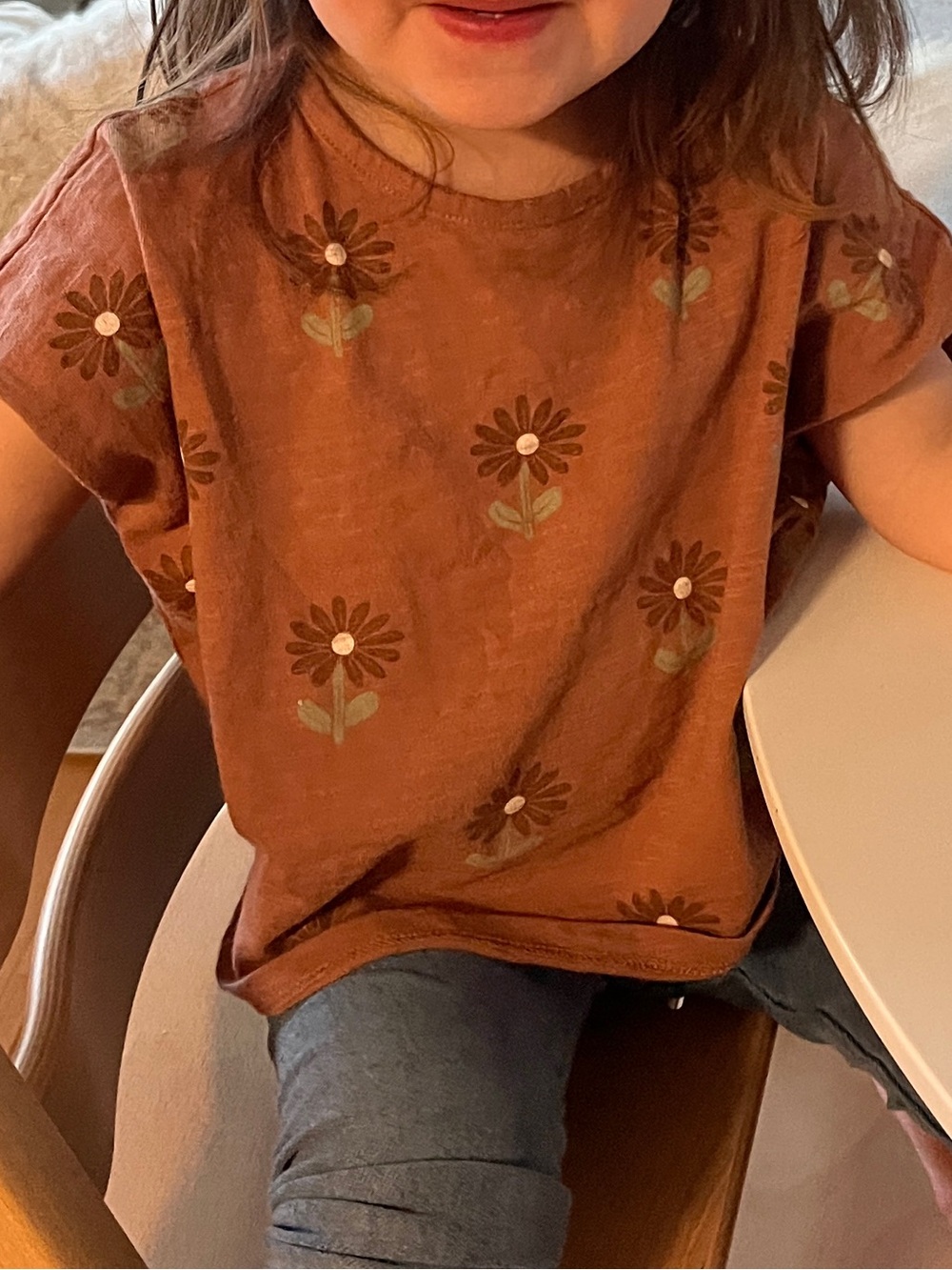 Rylee + Cru Girls Daisy Floral Cropped Boxy Top 2–3Y